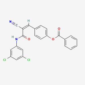 molecular formula C23H14Cl2N2O3 B2543125 [4-[(Z)-2-Cyano-3-(3,5-dichloroanilino)-3-oxoprop-1-enyl]phenyl] benzoate CAS No. 380476-63-1