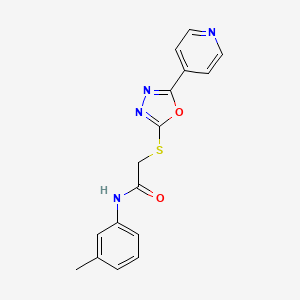 molecular formula C16H14N4O2S B2543127 2-((5-(pyridin-4-yl)-1,3,4-oxadiazol-2-yl)thio)-N-(m-tolyl)acetamide CAS No. 539805-89-5