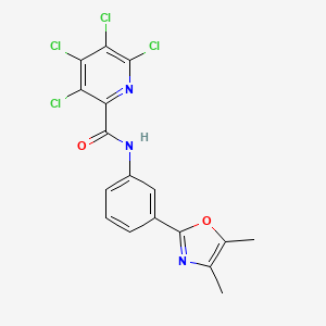 molecular formula C17H11Cl4N3O2 B2543144 3,4,5,6-tetrachloro-N-[3-(4,5-dimethyl-1,3-oxazol-2-yl)phenyl]pyridine-2-carboxamide CAS No. 1259120-48-3