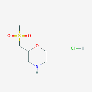 molecular formula C6H14ClNO3S B2543145 2-(Methanesulfonylmethyl)morpholine hydrochloride CAS No. 2126178-64-9