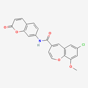 7-chloro-9-methoxy-N-(2-oxo-2H-chromen-7-yl)-1-benzoxepine-4-carboxamide