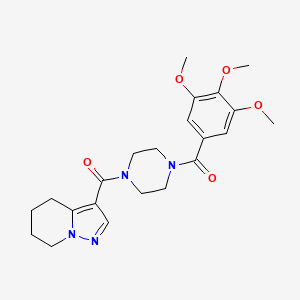 molecular formula C22H28N4O5 B2543147 (4,5,6,7-Tetrahydropyrazolo[1,5-a]pyridin-3-yl)(4-(3,4,5-trimethoxybenzoyl)piperazin-1-yl)methanone CAS No. 2034340-41-3