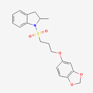 1-((3-(Benzo[d][1,3]dioxol-5-yloxy)propyl)sulfonyl)-2-methylindoline