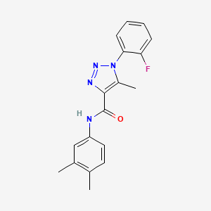 molecular formula C18H17FN4O B2543150 N-(3,4-dimethylphenyl)-1-(2-fluorophenyl)-5-methyl-1H-1,2,3-triazole-4-carboxamide CAS No. 866896-04-0