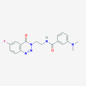 molecular formula C18H18FN5O2 B2543152 3-(dimethylamino)-N-(2-(6-fluoro-4-oxobenzo[d][1,2,3]triazin-3(4H)-yl)ethyl)benzamide CAS No. 1903165-31-0