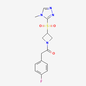2-(4-fluorophenyl)-1-(3-((4-methyl-4H-1,2,4-triazol-3-yl)sulfonyl)azetidin-1-yl)ethanone