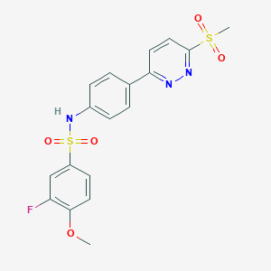 3-fluoro-4-methoxy-N-(4-(6-(methylsulfonyl)pyridazin-3-yl)phenyl)benzenesulfonamide