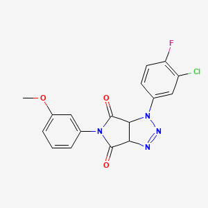 1-(3-chloro-4-fluorophenyl)-5-(3-methoxyphenyl)-1,6a-dihydropyrrolo[3,4-d][1,2,3]triazole-4,6(3aH,5H)-dione