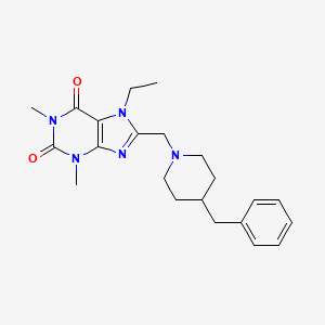 molecular formula C22H29N5O2 B2543180 8-[(4-苄基哌啶-1-基)甲基]-7-乙基-1,3-二甲基嘌呤-2,6-二酮 CAS No. 878441-28-2