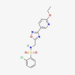 2-chloro-N-((3-(6-ethoxypyridin-3-yl)-1,2,4-oxadiazol-5-yl)methyl)benzenesulfonamide