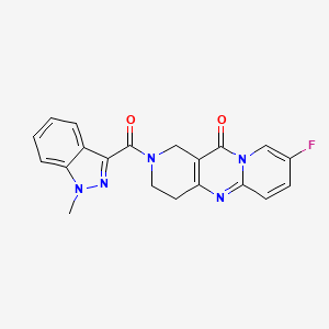molecular formula C20H16FN5O2 B2543193 8-fluoro-2-(1-methyl-1H-indazole-3-carbonyl)-3,4-dihydro-1H-dipyrido[1,2-a:4',3'-d]pyrimidin-11(2H)-one CAS No. 2034276-16-7
