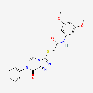 molecular formula C21H19N5O4S B2543194 N-(3,5-dimethoxyphenyl)-2-[(8-oxo-7-phenyl-7,8-dihydro[1,2,4]triazolo[4,3-a]pyrazin-3-yl)thio]acetamide CAS No. 1242956-52-0