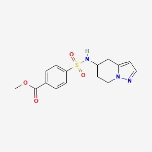 molecular formula C15H17N3O4S B2543201 methyl 4-(N-(4,5,6,7-tetrahydropyrazolo[1,5-a]pyridin-5-yl)sulfamoyl)benzoate CAS No. 2034489-26-2