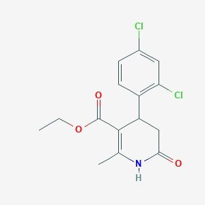 molecular formula C15H15Cl2NO3 B2543205 Ethyl 4-(2,4-dichlorophenyl)-2-methyl-6-oxo-1,4,5,6-tetrahydro-3-pyridinecarboxylate CAS No. 303136-96-1