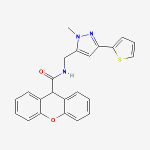 molecular formula C23H19N3O2S B2543208 N-{[1-methyl-3-(thiophen-2-yl)-1H-pyrazol-5-yl]methyl}-9H-xanthene-9-carboxamide CAS No. 2320545-76-2