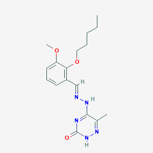 molecular formula C17H23N5O3 B254321 3-Methoxy-2-(pentyloxy)benzaldehyde (6-methyl-3-oxo-2,3-dihydro-1,2,4-triazin-5-yl)hydrazone 