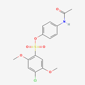 molecular formula C16H16ClNO6S B2543214 4-(乙酰氨基)苯基 4-氯-2,5-二甲氧基苯磺酸酯 CAS No. 1018156-97-2