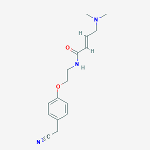molecular formula C16H21N3O2 B2543219 (E)-N-[2-[4-(Cyanomethyl)phenoxy]ethyl]-4-(dimethylamino)but-2-enamide CAS No. 2411330-13-5