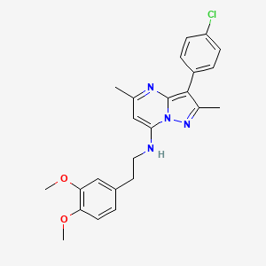 molecular formula C24H25ClN4O2 B2543229 3-(4-氯苯基)-N-[2-(3,4-二甲氧苯基)乙基]-2,5-二甲基吡唑并[1,5-a]嘧啶-7-胺 CAS No. 862192-99-2