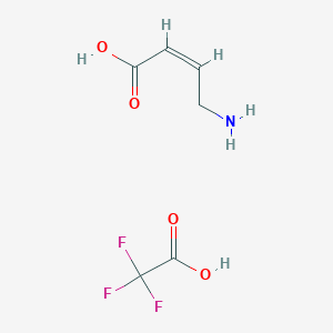 molecular formula C6H8F3NO4 B2543232 (Z)-4-Aminobut-2-enoic acid;2,2,2-trifluoroacetic acid CAS No. 2416245-95-7