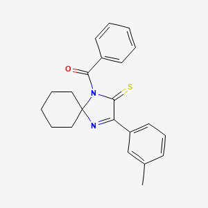 molecular formula C22H22N2OS B2543235 1-苯甲酰-3-(3-甲苯基)-1,4-二氮杂螺[4.5]癸-3-烯-2-硫酮 CAS No. 1223950-01-3