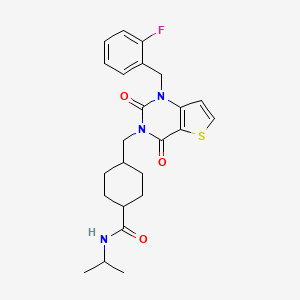 4-((1-(2-fluorobenzyl)-2,4-dioxo-1,2-dihydrothieno[3,2-d]pyrimidin-3(4H)-yl)methyl)-N-isopropylcyclohexanecarboxamide