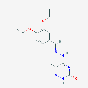 molecular formula C16H21N5O3 B254325 3-Ethoxy-4-isopropoxybenzaldehyde (6-methyl-3-oxo-2,3-dihydro-1,2,4-triazin-5-yl)hydrazone 
