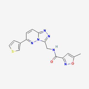 molecular formula C15H12N6O2S B2543253 5-methyl-N-((6-(thiophen-3-yl)-[1,2,4]triazolo[4,3-b]pyridazin-3-yl)methyl)isoxazole-3-carboxamide CAS No. 1903765-15-0