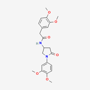 molecular formula C22H26N2O6 B2543259 2-(3,4-二甲氧基苯基)-N-(1-(3,4-二甲氧基苯基)-5-氧代吡咯烷-3-基)乙酰胺 CAS No. 900997-32-2