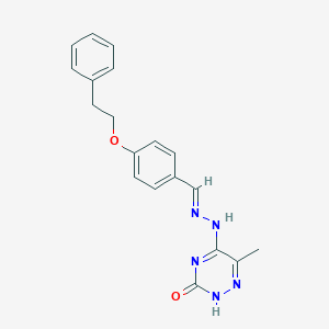 molecular formula C19H19N5O2 B254326 6-methyl-5-[(2E)-2-[[4-(2-phenylethoxy)phenyl]methylidene]hydrazinyl]-2H-1,2,4-triazin-3-one 