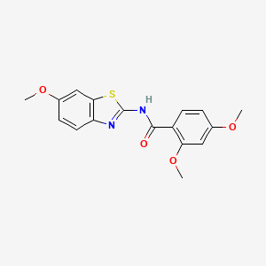 molecular formula C17H16N2O4S B2543260 2,4-dimethoxy-N-(6-methoxy-1,3-benzothiazol-2-yl)benzamide CAS No. 312603-89-7