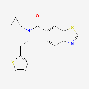molecular formula C17H16N2OS2 B2543270 N-cyclopropyl-N-(2-(thiophen-2-yl)ethyl)benzo[d]thiazole-6-carboxamide CAS No. 1797613-21-8