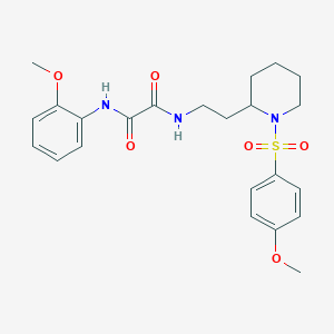 molecular formula C23H29N3O6S B2543276 N-{2-[1-(4-méthoxybenzènesulfonyl)pipéridin-2-yl]éthyl}-N'-(2-méthoxyphényl)éthanediamide CAS No. 898450-68-5