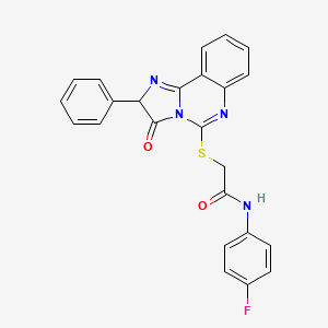 molecular formula C24H17FN4O2S B2543277 N-(4-氟苯基)-2-((3-氧代-2-苯基-2,3-二氢咪唑并[1,2-c]喹唑啉-5-基)硫代)乙酰胺 CAS No. 1173731-58-2