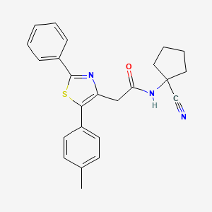 molecular formula C24H23N3OS B2543279 N-(1-cyanocyclopentyl)-2-[5-(4-methylphenyl)-2-phenyl-1,3-thiazol-4-yl]acetamide CAS No. 869870-62-2