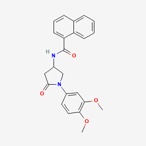 molecular formula C23H22N2O4 B2543282 N-(1-(3,4-dimethoxyphenyl)-5-oxopyrrolidin-3-yl)-1-naphthamide CAS No. 898454-21-2
