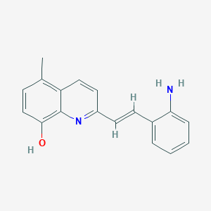 molecular formula C18H16N2O B2543287 2-[2-(2-Aminophenyl)vinyl]-5-methylquinolin-8-ol CAS No. 361158-05-6