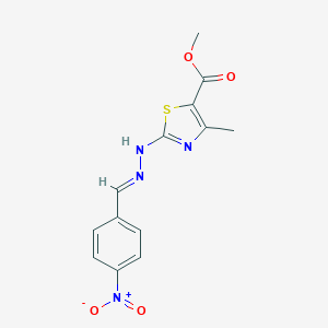 molecular formula C13H12N4O4S B254329 Methyl 4-methyl-2-[2-(4-nitrobenzylidene)hydrazino]-1,3-thiazole-5-carboxylate 