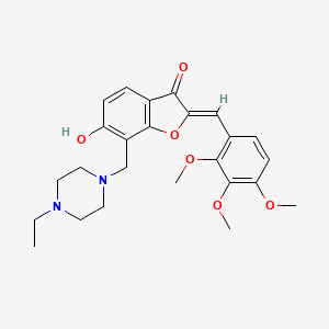 (Z)-7-((4-ethylpiperazin-1-yl)methyl)-6-hydroxy-2-(2,3,4-trimethoxybenzylidene)benzofuran-3(2H)-one
