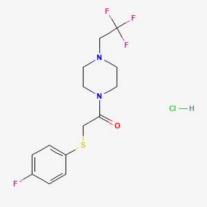 2-((4-Fluorophenyl)thio)-1-(4-(2,2,2-trifluoroethyl)piperazin-1-yl)ethanone hydrochloride