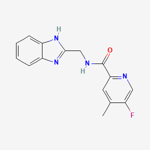 molecular formula C15H13FN4O B2543298 N-[(1H-1,3-benzodiazol-2-yl)methyl]-5-fluoro-4-methylpyridine-2-carboxamide CAS No. 2415634-35-2