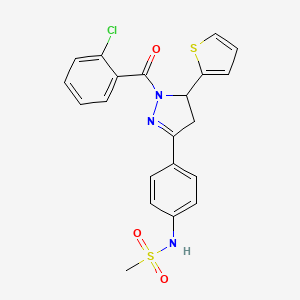 N-(4-(1-(2-chlorobenzoyl)-5-(thiophen-2-yl)-4,5-dihydro-1H-pyrazol-3-yl)phenyl)methanesulfonamide