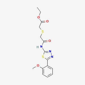 Ethyl 2-((2-((5-(2-methoxyphenyl)-1,3,4-thiadiazol-2-yl)amino)-2-oxoethyl)thio)acetate