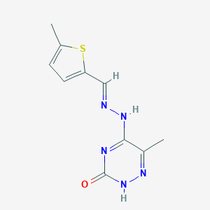 molecular formula C10H11N5OS B254332 5-Methyl-2-thiophenecarbaldehyde (6-methyl-3-oxo-2,3-dihydro-1,2,4-triazin-5-yl)hydrazone 