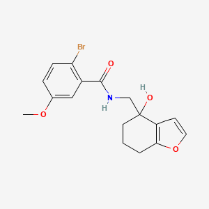 2-bromo-N-((4-hydroxy-4,5,6,7-tetrahydrobenzofuran-4-yl)methyl)-5-methoxybenzamide