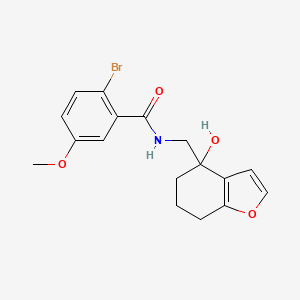 molecular formula C17H18BrNO4 B2543320 2-bromo-N-((4-hydroxy-4,5,6,7-tetrahydrobenzofuran-4-yl)methyl)-5-methoxybenzamide CAS No. 2320571-85-3