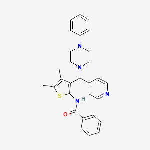 N-{4,5-dimethyl-3-[(4-phenylpiperazin-1-yl)(pyridin-4-yl)methyl]thiophen-2-yl}benzamide