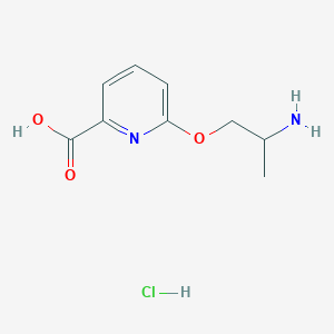 molecular formula C9H13ClN2O3 B2543338 6-(2-Aminopropoxy)pyridine-2-carboxylic acid;hydrochloride CAS No. 2470441-17-7