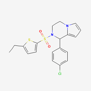 1-(4-Chlorophenyl)-2-((5-ethylthiophen-2-yl)sulfonyl)-1,2,3,4-tetrahydropyrrolo[1,2-a]pyrazine