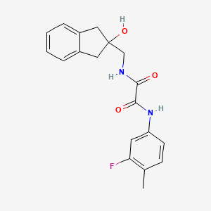 N1-(3-fluoro-4-methylphenyl)-N2-((2-hydroxy-2,3-dihydro-1H-inden-2-yl)methyl)oxalamide
